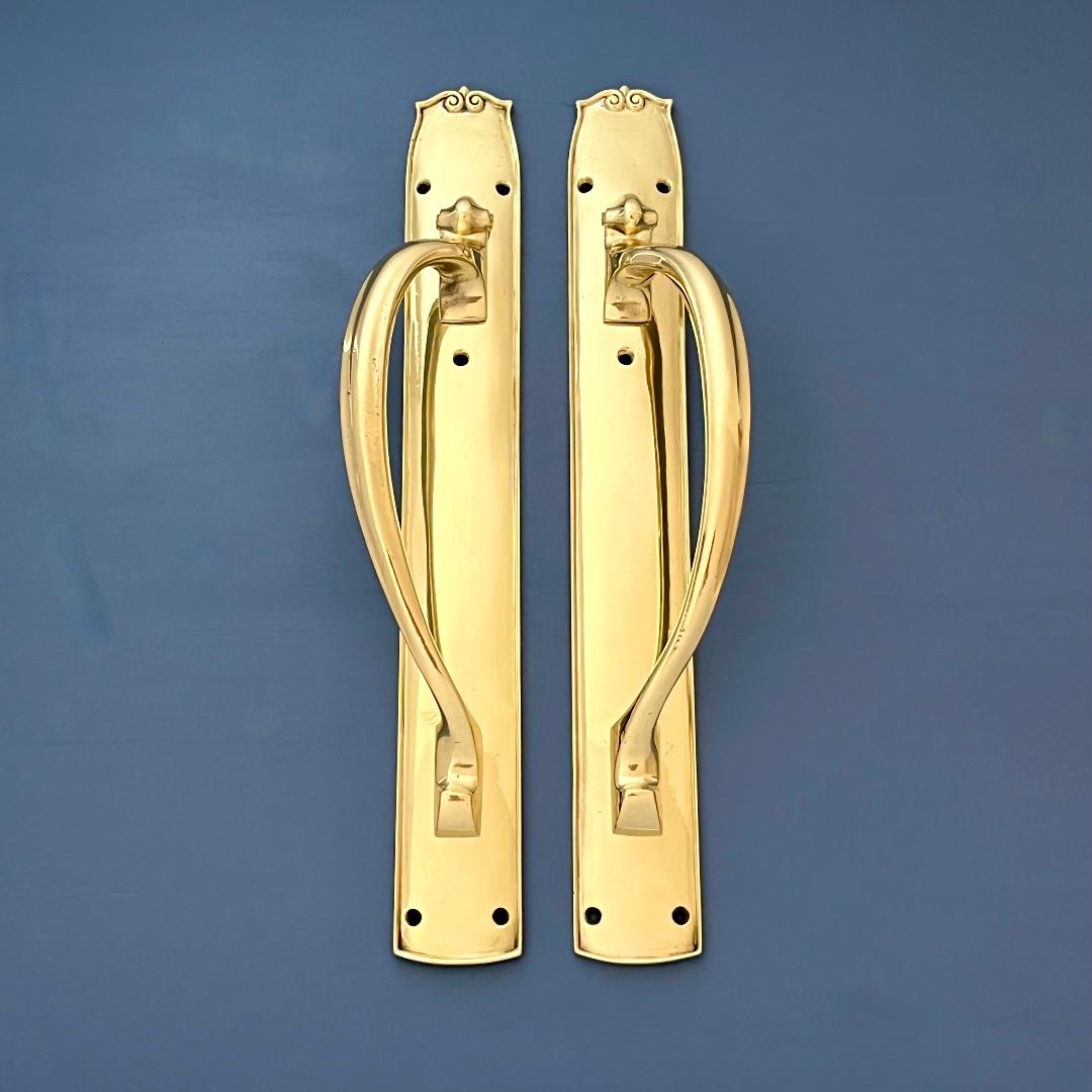 Large Reclaimed Edwardian 16 Brass Door Pull Handles